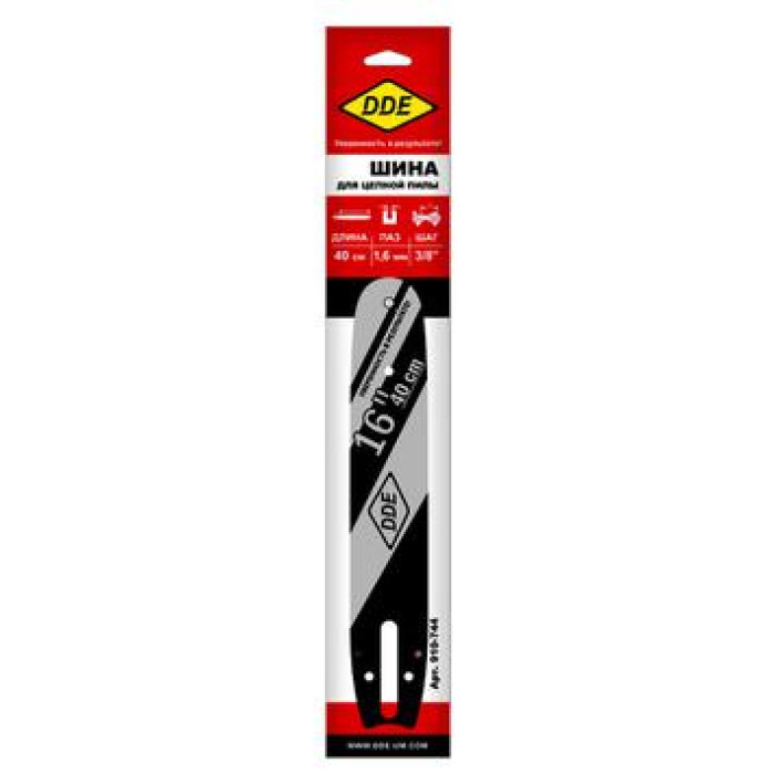 DDE Шина пилы цепной сварная DDE 16/40 см-3/8-1,6-60z (для цепи 75DP/LP)(163SLHD025) проф. (910-744)
