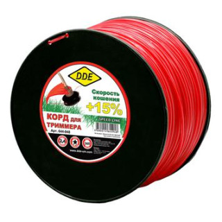 DDE Корд триммерный на катушке DDE Speed line (звезда) 2,4 мм х 360 м, красный (644-948) DDE Корд триммерный на катушке DDE Speed line (звезда) 2,4 мм х 360 м, красный (644-948)