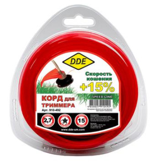 DDE Корд триммерный в блистере DDE Speed line (звезда) 2,7 мм х 15 м, красный (910-492) DDE Корд триммерный в блистере DDE Speed line (звезда) 2,7 мм х 15 м, красный (910-492)