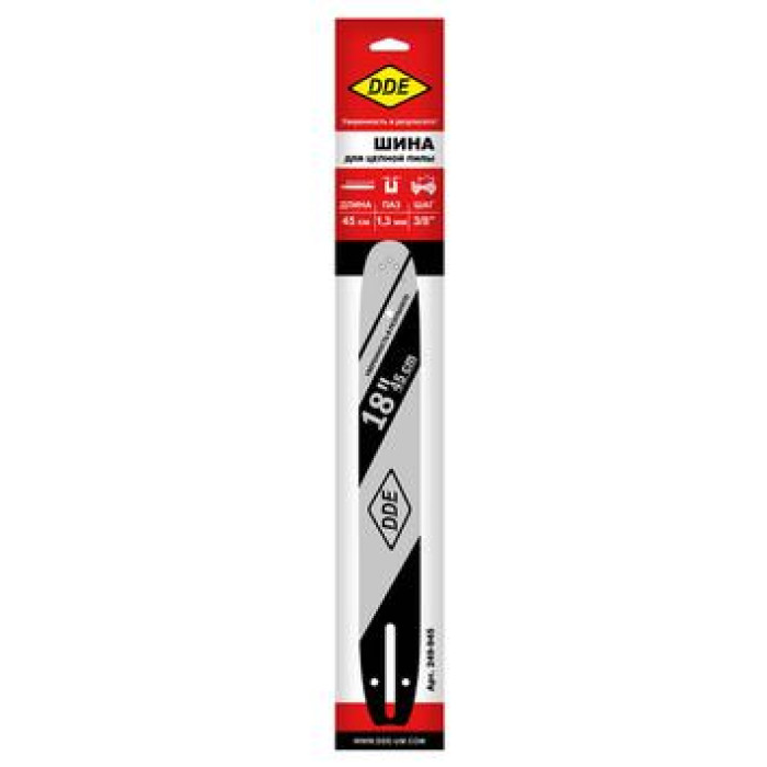 DDE Шина пилы цепной сварная DDE 18/45 см-3/8-1,3-62z (для цепи 91P/VS/VXL)(180SPEA041) (249-945)
