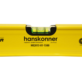 Hanskonner HK2015-01-1500 Уровень алюм.1500мм,3 колбы,усилен,фрезеров.,магнит,точность 0,5мм/м, Hans