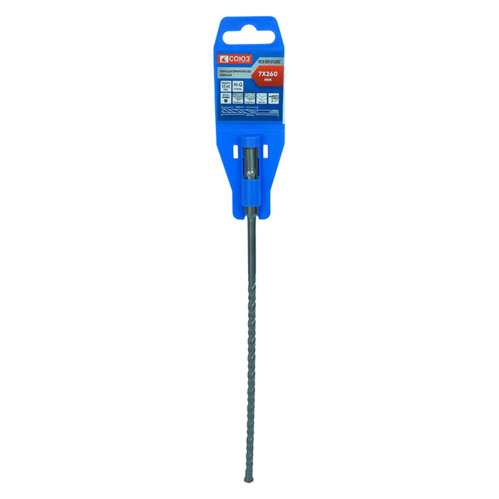 СОЮЗ 9019-SDS-07x260C Бур SDS+ с твердосплавной напайкой, СПИРАЛЬ S4 , Союз