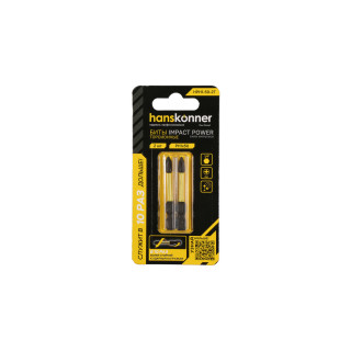 Биты PH1x50мм, impactpower, торсионные, 2шт, Hanskonner Биты PH1x50мм, impactpower, торсионные, 2шт, Hanskonner