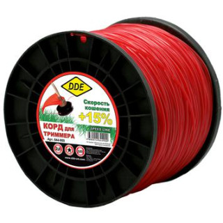 DDE Корд триммерный на катушке DDE Speed line (звезда) 2,0 мм х 498 м, красный (644-900) DDE Корд триммерный на катушке DDE Speed line (звезда) 2,0 мм х 498 м, красный (644-900)