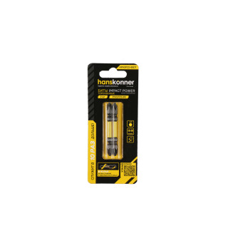 Биты PH2PZ2x65мм, impactpower, двуст., торсионные, 2шт, Hanskonner Биты PH2PZ2x65мм, impactpower, двуст., торсионные, 2шт, Hanskonner