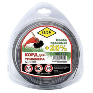 DDE Корд триммерный в блистере DDE Hard line (круг армированный) 2,7 мм х 72 м, серый/красный (910-5 DDE Корд триммерный в блистере DDE Hard line (круг армированный) 2,7 мм х 72 м, серый/красный (910-5