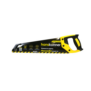 Hanskonner HK1060-01-4011 Ножовка по дереву, 400мм, 11-12 TPI, SK5, 3D зуб, чистый рез, Hanskonner