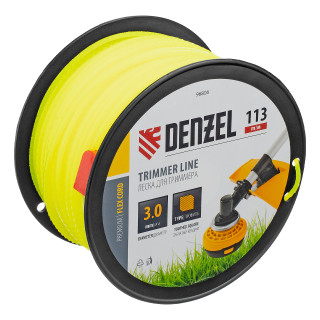 Denzel Леска для триммера зубчатый квадрат, 3,0мм х 113м, на DIN катушке FLEX CORD// Denzel (96806)