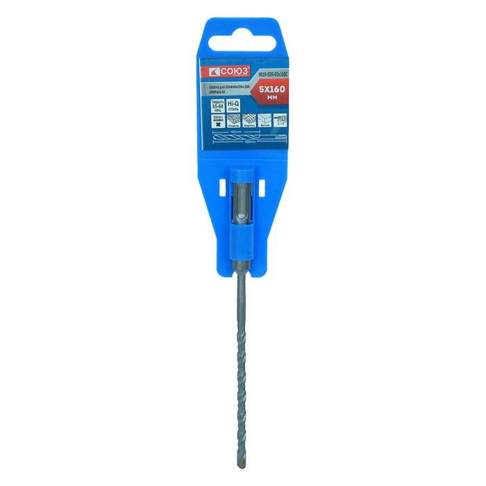 СОЮЗ 9019-SDS-05x160C Бур SDS+ с твердосплавной напайкой, СПИРАЛЬ S4 , Союз