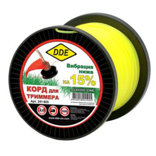 DDE Корд триммерный на катушке DDE Classic line (круг) 2,0 мм х 520м, желтый (241-925) DDE Корд триммерный на катушке DDE Classic line (круг) 2,0 мм х 520м, желтый (241-925)