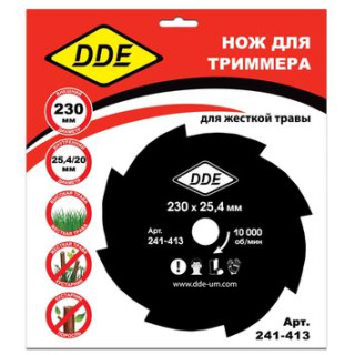 DDE Диск для триммера DDE GRASS CUT 8 зубьев, 230 х 25,4/20 мм (толщина = 1,6 мм) (241-413)