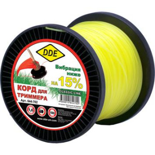 DDE Корд триммерный на катушке DDE Classic line (круг) 1,6 мм х 184 м, желтый (644-702) DDE Корд триммерный на катушке DDE Classic line (круг) 1,6 мм х 184 м, желтый (644-702)