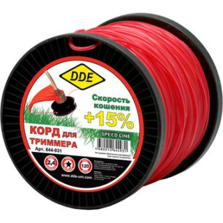 DDE Корд триммерный на катушке DDE Speed line (звезда) 2,4 мм х 116 м, красный (644-931) DDE Корд триммерный на катушке DDE Speed line (звезда) 2,4 мм х 116 м, красный (644-931)