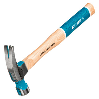 GROSS Молоток-гвоздодер,280 г, угол 75, магнит, обрезиненная рукоятка AMERICAN HICKORY // GROSS (104 GROSS Молоток-гвоздодер,280 г, угол 75, магнит, обрезиненная рукоятка AMERICAN HICKORY // GROSS (104