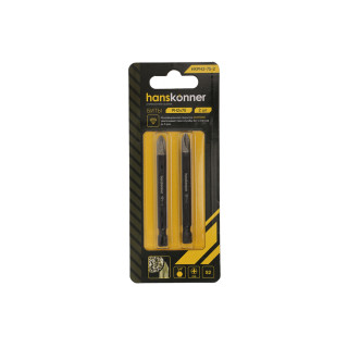 Hanskonner HKPH2-75-2 Биты PH2x75мм, сталь S2, Diamond Powder, 2шт,Hanskonner Hanskonner HKPH2-75-2 Биты PH2x75мм, сталь S2, Diamond Powder, 2шт,Hanskonner