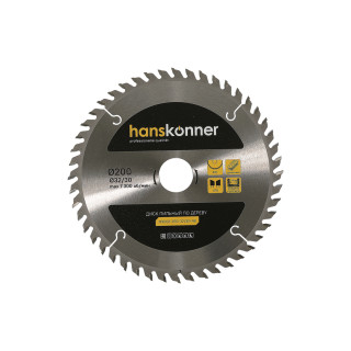Hanskonner H9022-200-32/30-48 Пильный диск по дереву 200x32/30мм, 48 зубьев, Hanskonner Hanskonner H9022-200-32/30-48 Пильный диск по дереву 200x32/30мм, 48 зубьев, Hanskonner