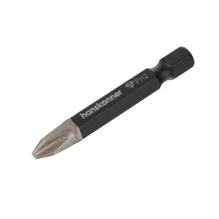 Hanskonner HKPH2-50-2 Биты PH2x50мм, сталь S2, Diamond Powder, 2шт,Hanskonner Hanskonner HKPH2-50-2 Биты PH2x50мм, сталь S2, Diamond Powder, 2шт,Hanskonner