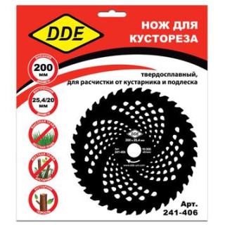 DDE Диск для кустореза DDE WOOD CUT твердосплавный, 40 зубьев, 200 х 25,4/20 мм (толщина = 1,3 мм) (