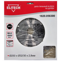 1820.056300 (Диск пильный 250х32/30 24зуб) Elitech