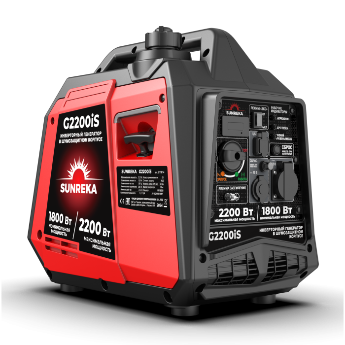 Бензиновый инверторный генератор SUNREKA G2200iS (2.2кВт, 1-Ф,ручной стартер)