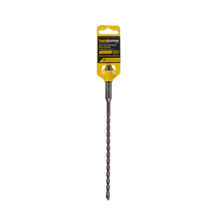 Бур SDS+ 06х210 HIGH SPEED плоский резец U спираль Hanskonner — артикул H9019-F06-210