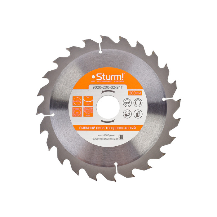 Sturm! 9020-200-32-24T Пильный диск, размер 200x32x24 зубовС ПЕРЕХОД. КОЛЬЦОМ НА 30мм Sturm!