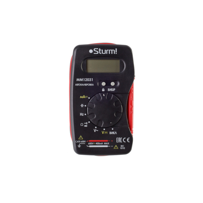 Sturm! MM12031 Мультиметр Sturm!, ЖК дисплей, АВТОДИАПАЗОН,4-500 В
