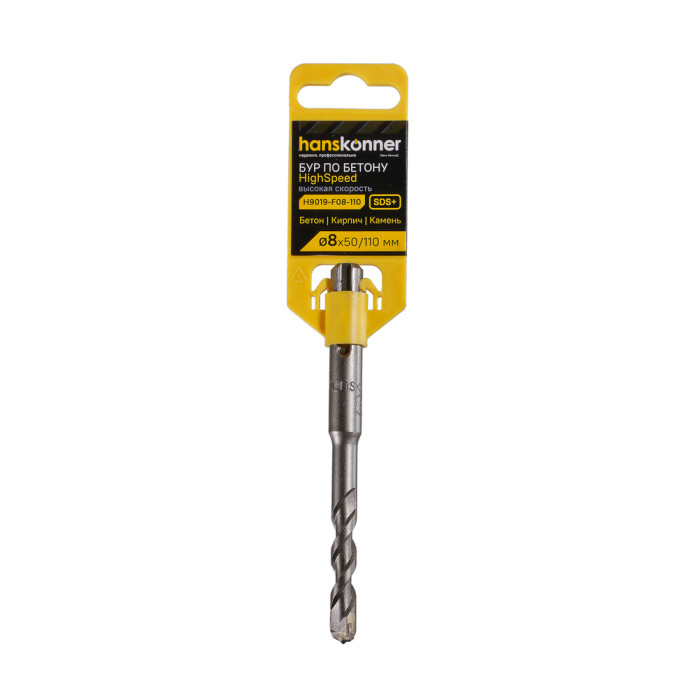 Бур SDS+ 08х110 HIGH SPEED плоский резец U спираль Hanskonner — артикул H9019-F08-110