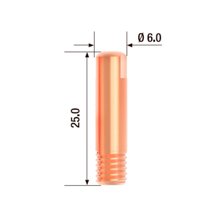Fubag Контактный наконечник M6х25 мм ECU D=0.8 мм  (25 шт.) (FB.CTM6.25-08)