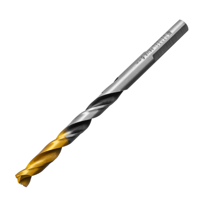 Сверло спиральное по металлу 6 x 93мм, Р6М5, Golden Tip, многогранная заточка Denzel — артикул 718278