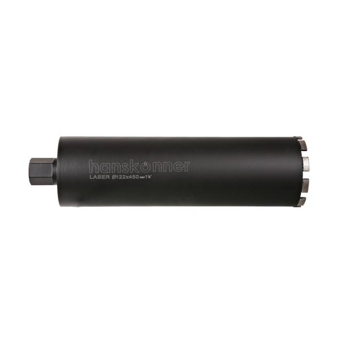Коронка алмазная LASER по железобетону 122 мм, 1 1/4&ampquot , L=450мм, Hanskonner — артикул H1055-11-122