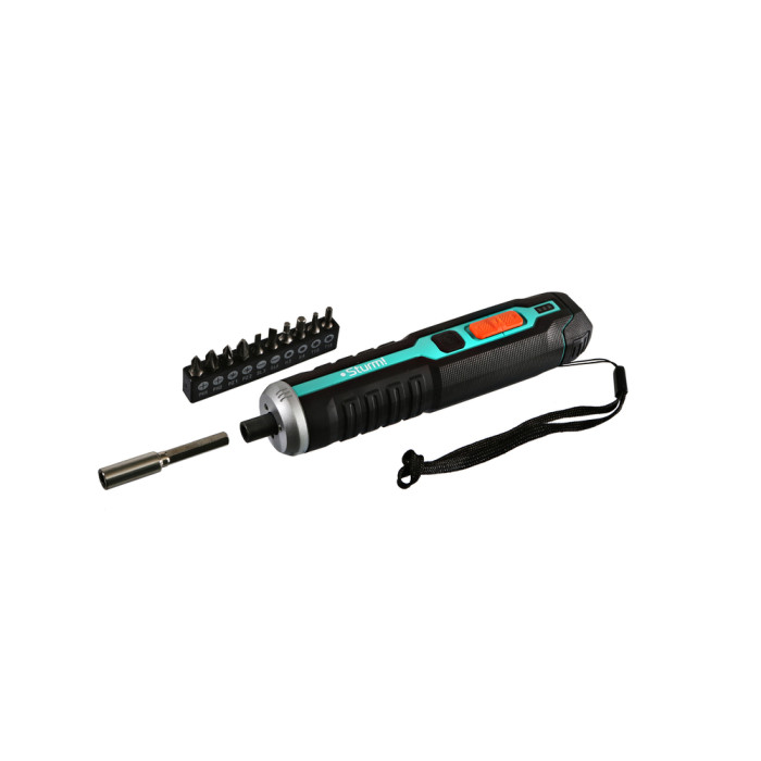 Sturm! CD3404U2 Аккумуляторная отвертка Sturm!,3,6В,micro USB ,подсветка,индикат напр,набор бит,без