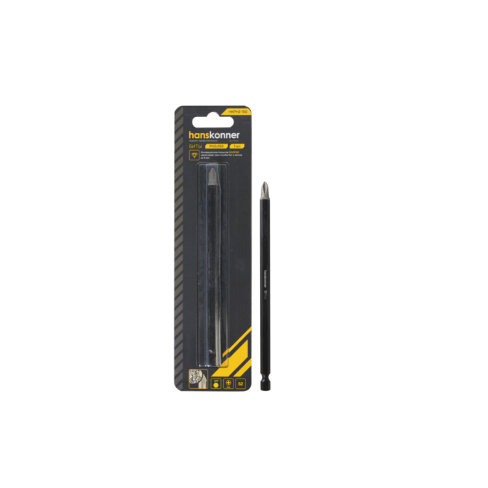 Hanskonner HKPH2-150 Бита PH2x150мм, сталь S2, Diamond Powder, 1шт,Hanskonner