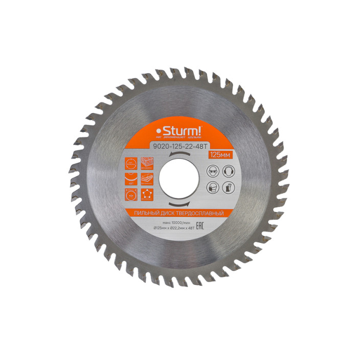 Sturm! 9020-125-22-48T Пильный диск, размер 125x22x48 зубьев, твердосплавные напайки Sturm!