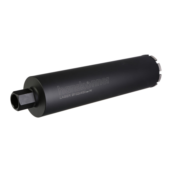Коронка алмазная LASER по железобетону 102 мм, 1 1/4&quot , L=450мм, Hanskonner — артикул H1055-11-102