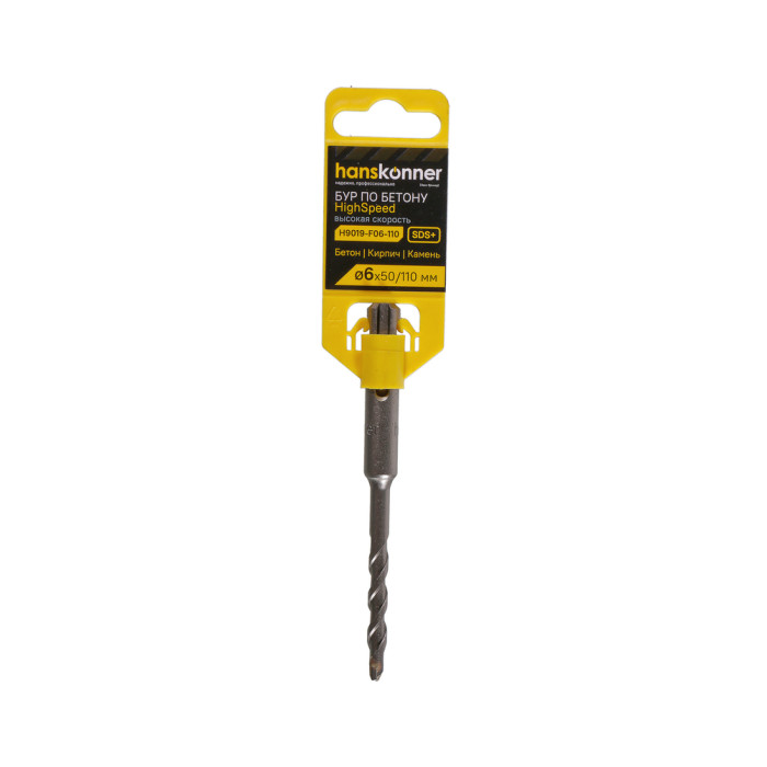 Бур SDS+ 06х110 HIGH SPEED плоский резец U спираль Hanskonner — артикул H9019-F06-110