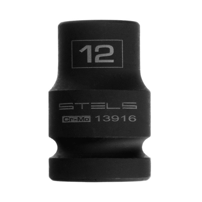 STELS Головка ударная шестигранная, 12 мм, 1/2, CrMo// Stels (13 916) — артикул 13916