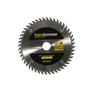 Hanskonner H9022-210-30-48 Пильный диск по дереву 210x30мм, 48 зубьев, Hanskonner Hanskonner H9022-210-30-48 Пильный диск по дереву 210x30мм, 48 зубьев, Hanskonner