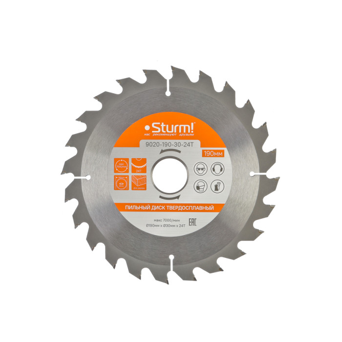 Sturm! 9020-190-30-24T Пильный диск, размер 190x30x24 зуба, твердосплавные напайки Sturm!