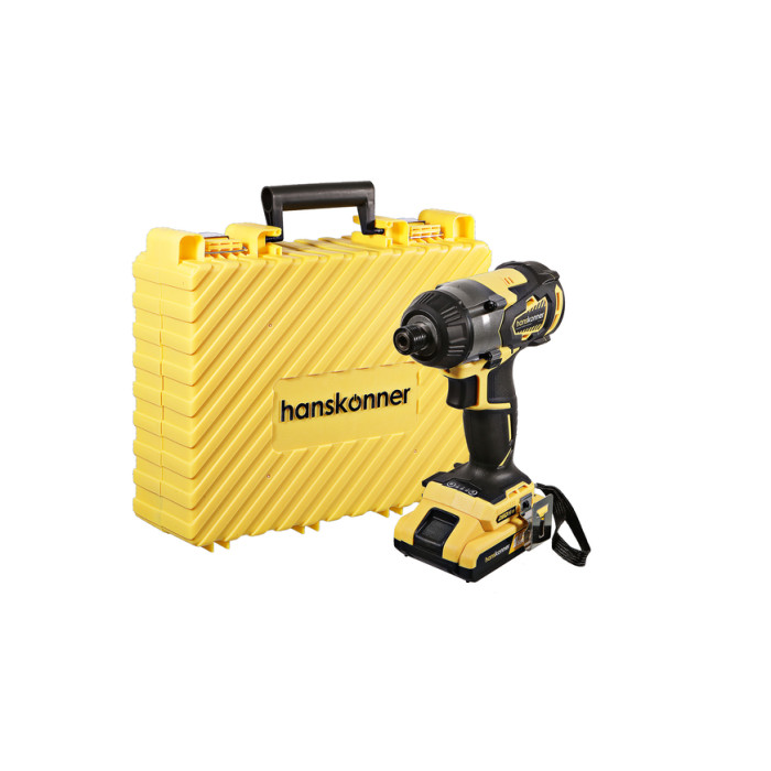 Hanskonner HCD18280H Винтоверт акк.б/щ.18В,280Нм,2 акк.Li-Ion 2,4Ач,3 скор,1/4,быст.зар,OneBat,Hansk