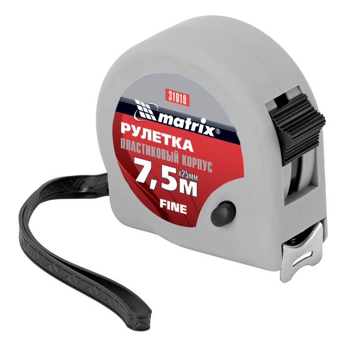 MATRIX Рулетка Fine, 7,5 м х 25 мм, пластиковый корпус// Matrix (31 018) — артикул 31018