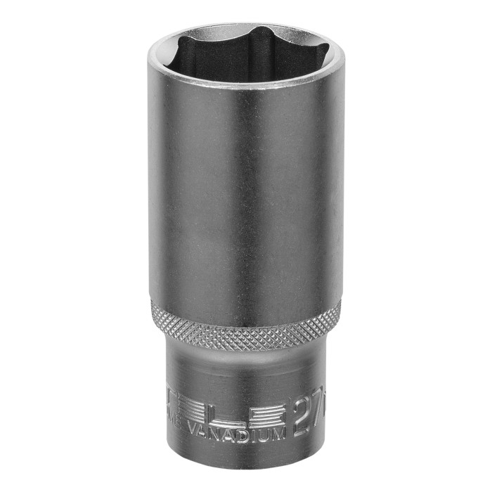 STELS Головка торцевая удлиненная, 27 мм, 6-гранная, CrV, под квадрат 1/2"// Stels (13884)