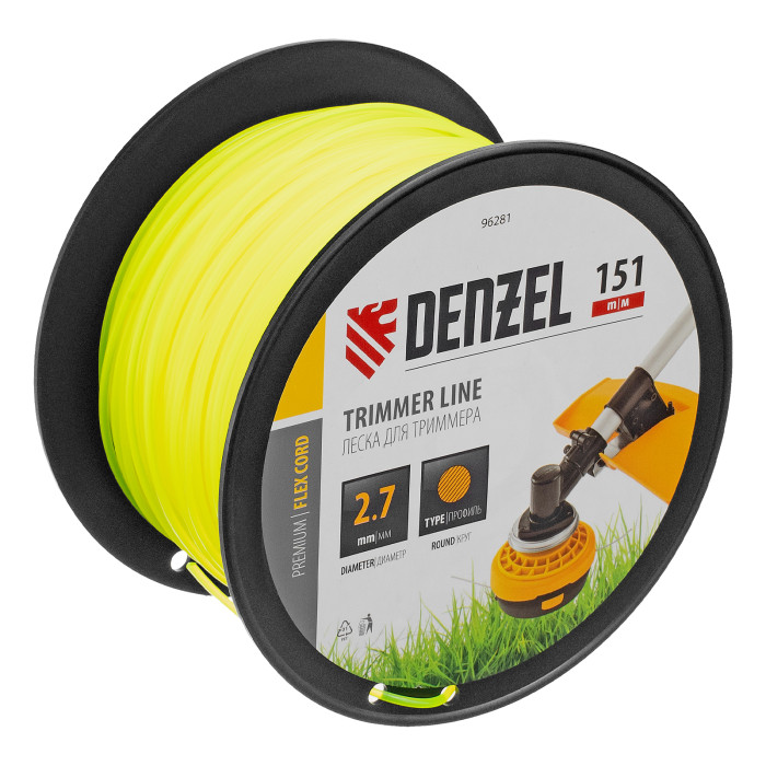 Сибртех Леска для триммера круглая, 2,7мм х 151м, на DIN катушке FLEX CORD// Denzel (96281)