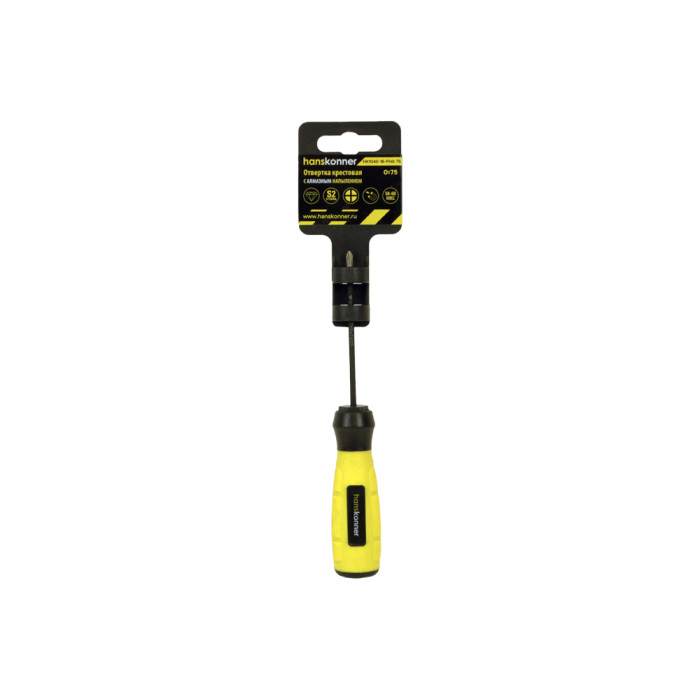 Hanskonner HK1040-16-PH0-75 Отвертка крестовая 0x75 АЛМАЗН. НАКОНЕЧ, твердость 59 HRC, S2, Hanskonne