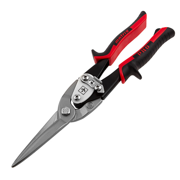 MATRIX Ножницы по металлу,удлиненные, 290 мм, прямой рез, CrMo, 2-комп.обрезиненные рук-ки, PRO // M — артикул 78328