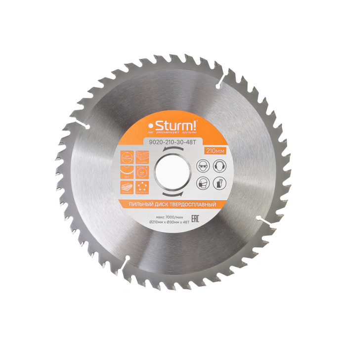 Sturm! 9020-210-30-48T Пильный диск, размер 210x30x48 зубьев, твердосплавные напайки Sturm!