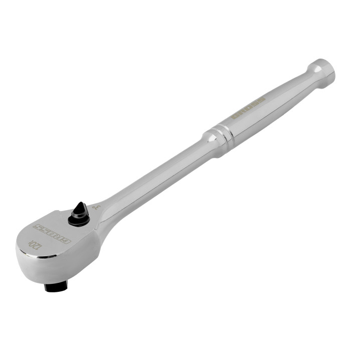 GROSS Ключ-трещотка 1/2", CrV, 120 зубьев, цельнометаллический, хром// Gross (14052)