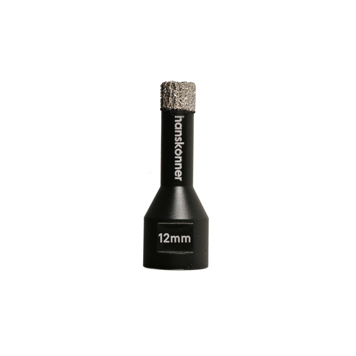 Коронка алмазная для УШМ, tilepro, 12 мм, вакуумн. Спекание алмазов, Hanskonner — артикул H1055-10-12
